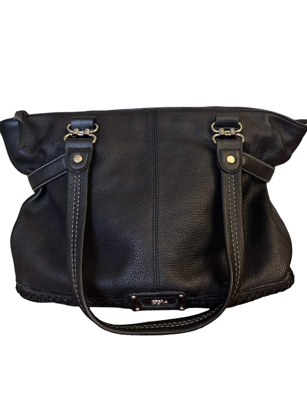 The SAK Pebbled Black Leather Slouchy Shoudler Bag